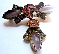 Ancienne grande broche couleur