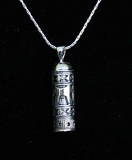 Collier pendentif juif en argent Mezouza Israël Chai hébreu voyage prière bén...