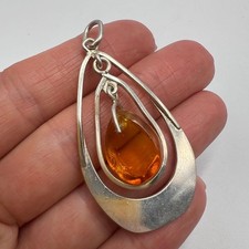 Pendentif ambre larme en