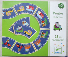 Jeu de dominos en bois Zig-Zag-Vroum de Djeco / 28 pièces À partir de 2 ans