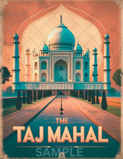 Affiche de voyage rétro Taj
