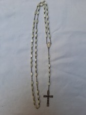 ANCIEN CHAPELET en NACRE et ARGENT  XIXe