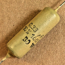 1 Condensateur MULLARD MUSTARD C296 NOS 330nF 10%  - 160V - 0.33uF - 330000pF