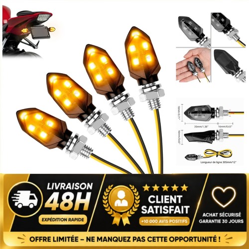 Kit clignotants led moto 12v - 4,