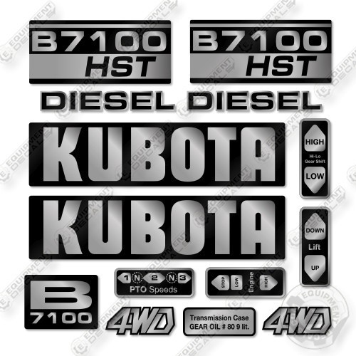 Kubota b7100 hst - kubota, decal