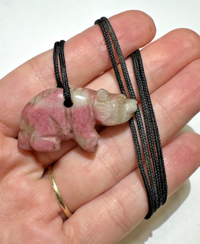 Pendentif ours rhodonite - pendentif,