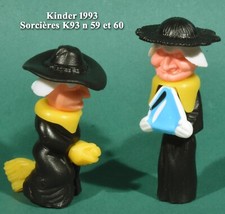 Kinder 1993, 2 Sorcières K93 n 59 et 60, adhésifs posés