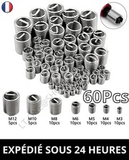 Kit insert de filetage inox complet 60 pièces Réparation de Filetage M3→M12
