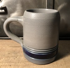 Chope Grès Alsace Liseré Bleu 1/4 L H 10,2 Cm