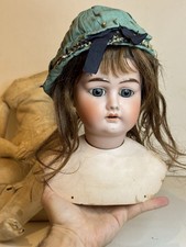 Ancienne Grande Tête Poupée de Mode buste Mannequin cabinet curiosités bisque