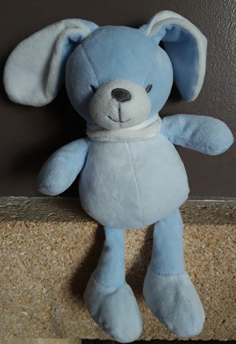 Doudou peluche chien - peluche, bleu