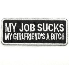 Ecusson Patch MY JOB SUCKS - Mon travail m'emmerde - humour comique cadeau fun