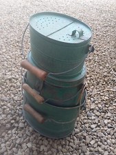 Lot 3 seau ITAN Pêche goujonnière ancienne vivier seau pour vif