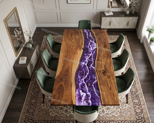 Amethyst purple resin river - amethyst,