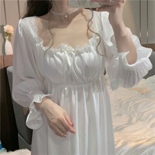 Femme Ruche Chemise de Nuit Pyjama Midi Robe Vêtement Loisirs Princesse