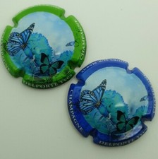 Série de 2 Capsules de champagne Delporte Yves papillons. TI