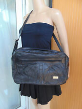 Sac grande Sacoche Cuir noir Patchwork Beaugency
