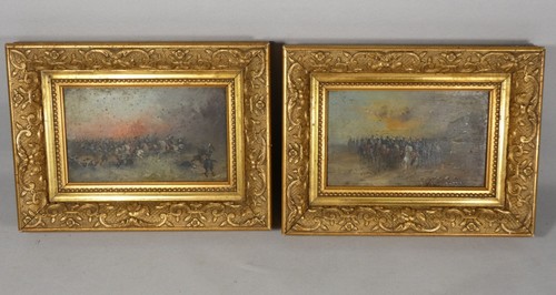 Paire petits tableaux - paire, de