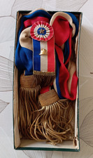 Ancienne écharpe tricolore avec cocarde fin 19 eme  *** A Voir ***