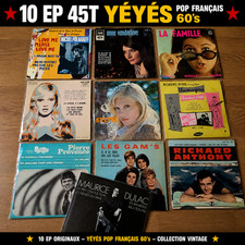 Lot 10 Vinyles 45T EP Années