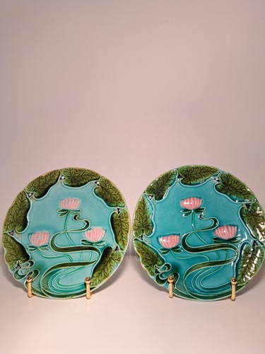 Assiette art nouveau nenuphar - assiette,