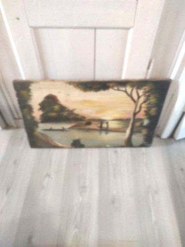 Ancien tableau huile sur - ancien, toile