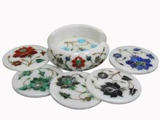 Marbre Coaster Set Main Pierre Pireta Dura Décor Maison Cadeaux.