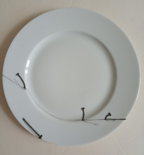 Assiette peinte par - , pierre