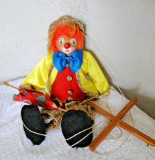 Marionnette à fil clown BOZO fabrication artisanale 33cm