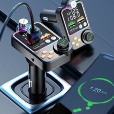 Chargeur Voiture Sans Fil et Émetteur FM avec Fonction Appel Mains Libres