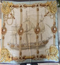 Foulard Hermès Paris “Tribord” – Carré 90 en Soie – Julia Abadie 1968