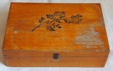 Mercerie ancienne boîte vintage en bois Epingles à cheveux B.B.F.