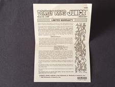 Warranty sheet for Nintendo