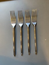 lot 4 grandes fourchettes inox vintage design manche ondulé Franor table