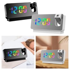 Horloges de table numériques Réveil à projection LED pour enfants à rotation