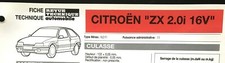1)Fiche Technique Automobile R.T.A (RTA) ; CITROEN " ZX 2.0 i 16V "