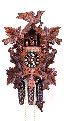Pendule coucou feuilles - pendule,