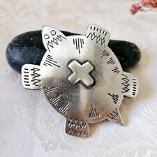 Broche Vintage 70's Tortue Marque Toute La Terre 75x60mm