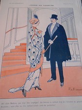 L'Escrime aux Fleurettes dessin de Fabiano Print Art Déco 1912