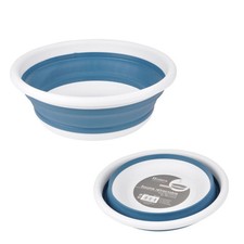 Bassine en Silicone "Rétractable" 9L Blanc & Bleu Paon
