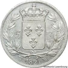 G2660 Rare 5 Francs Louis XVIII 1821 W Lille Argent Silver UNC -> Faire offre