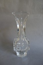 Vase massif en cristal clair signé Klein (mof) meilleur ouvrier de France