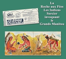 La Roche aux Fées 1972, Les Indiens, figurine en carton Sorcier Indien