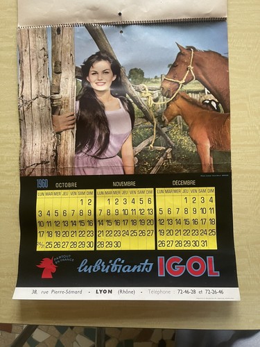Calendrier igol 1960 huile - calendrier,