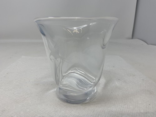 Etched vase signed vintage - vase,