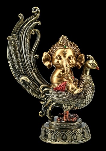 Figurine ganesha sur paon - paon,