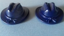 PLAYMOBIL Western - * 2 chapeaux cow boy stettson bleu- foncé avec  bande bleue