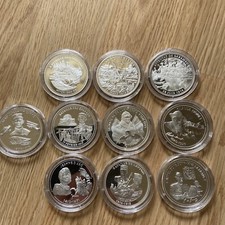 10 Médailles pièces argent