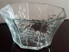 Saladier a punch en verre forme octogonale H 14cm diamètre 25 et 16 cm. vintage