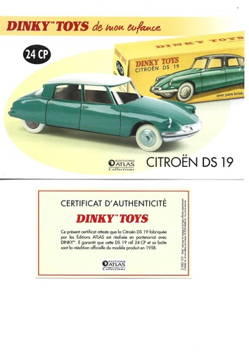 Dinky toys fiche - +, certificat